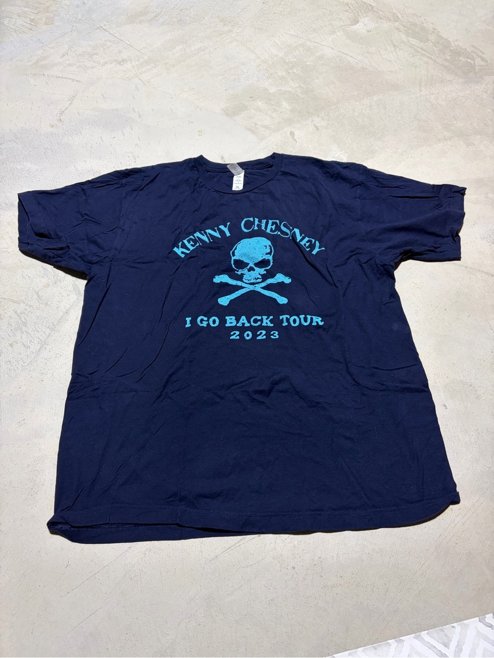 Kenny Chesney blue 'I Go Back Tour 2023' Short Sleeve T-Shirt xl